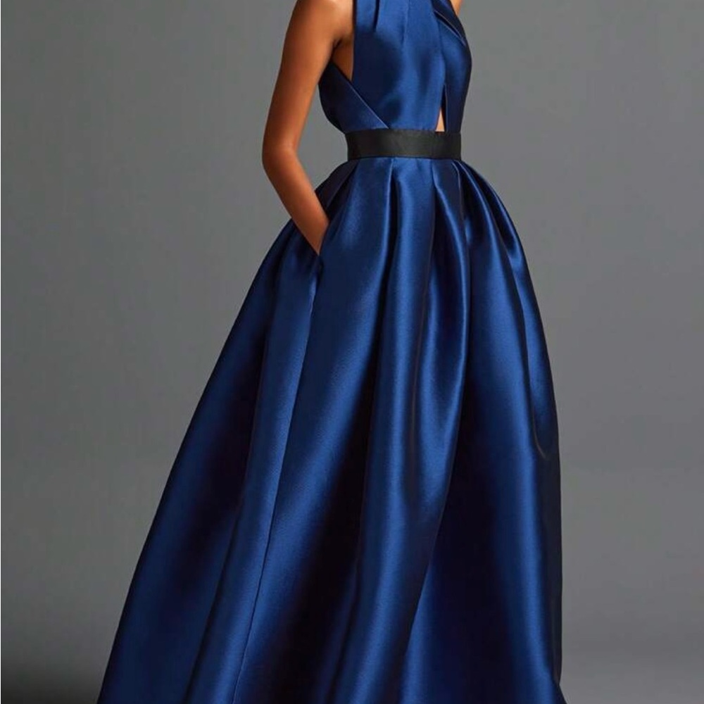 Elegant Royal Blue Satin Gown